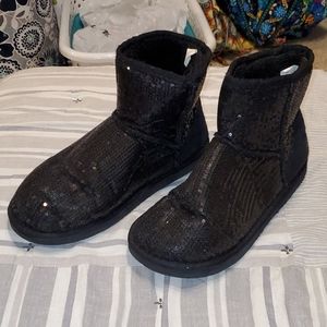 Black Sequin Boots